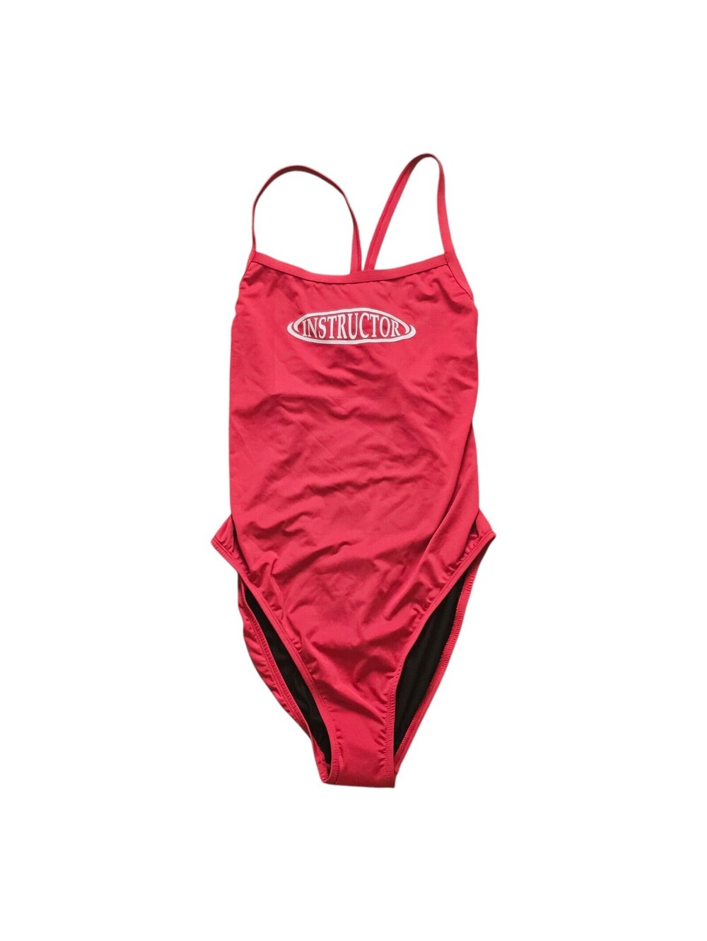 Instructor Womens One Piece Swimsuit Sz 44 Red Cris Cross Strap NWOT Swim Wear
